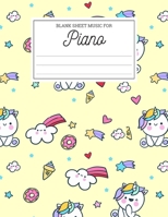 Blank Sheet Music for Piano: Wide Staff Music Manuscript Paper for Piano Bracketed Staff Paper Clefs Notebook Blank Stave Sheet For Notes, Lyrics And ... Musicians, Students, Songwriting Book Journal 1675673179 Book Cover