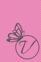 V: Initial V Monogram Notebook Journal Gift Circular Butterfly design 1673790259 Book Cover