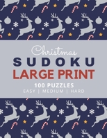 Christmas Sudoku Large Print: Silver Reindeer Theme / 100 Puzzles / Easy Medium and Hard Skill Level / 9x9 Grid / With Solutions In Book / 1 Puzzle Per Page / Christmas Gift for Kids Teen Adults Who L B08LJV1QJ7 Book Cover