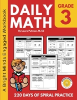 Daily Math Grade 3: 220 Days of Spiral Math Practice (3rd Grade Math Workbooks) B0FKMWZPXC Book Cover