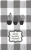 2020 Weekly Planner: Succulents with Black & White Buffalo Check Pattern Calendar Planner: Cute little planner for the plant lover 167638586X Book Cover