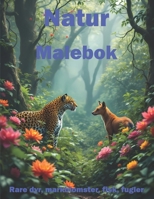 Natur. Malebok for voksne og barn. Malebok Rare dyr, markblomster, fisk, fugler: Dhole, baltisk sel, okapi, ibizan hund, dompap, klokkeblomster, ... kløver eller prestekrager (Norwegian Edition) B0F6MWMYWG Book Cover