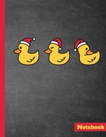 Notebook: Yellow Funny Rubber Duckie Notebook JournalChristmas Themed Duck Pattern8.5x11110 College Ruled PagesGlossy CoverFun Gift for Duck Lovers 167396219X Book Cover