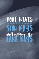 Boat Waves Sun Rays Ain't Nothing Like Lake Days: All Purpose 6x9 Blank Lined Notebook Journal Way Better Than A Card Trendy Unique Gift Blue Texture Lake 1706276877 Book Cover