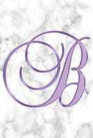 B Journal: A Monogram B Initial Capital Letter Notebook For Writing And Notes: Great Personalized Gift For All First, Middle, Or Last Names (Purple Gold White Marble Print) 1702356582 Book Cover