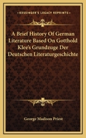 A Brief History of German Literature 116311037X Book Cover