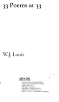 33 Poems at 33: And Other Works 057837627X Book Cover