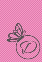 D: Initial D Monogram Notebook Journal Gift Circular Butterfly design 1673790003 Book Cover