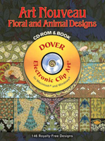 Art Nouveau Floral and Animal Designs CD-ROM and Book (Dover Electronic Clip Art) 0486996212 Book Cover