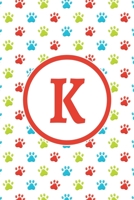 K: Monogrammed 2020 Weekly Planner For Dog Lovers - Cute Paw Print Pattern, January 2020 - December 2020 (6x9) 1702081540 Book Cover