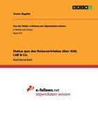 Status quo des Reisevertriebes �ber Aldi, Lidl & Co. 3656319170 Book Cover