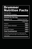 Drummer Nutrition Facts: Grab this product for a drummer who wants to share his nutrition facts with everyone. This is the diet of a musician. 6 x 9 inches - 100 pages 1676941584 Book Cover