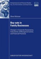 Buy Outs In Family Businesses: Changes In Corporate Governance, Instruments Of Managerial Control, And Financial Practices (Entrepreneurial And Financial Studies) 3834916277 Book Cover