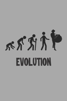 Evolution: Gifts for Drummers Men - Funny Lined Notebook Journal Featuring Silhouettes of People on Gray Background 1707893780 Book Cover