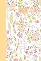 Notebook: Small Stylish Journal for Writing, Journaling, To Do Lists, Notes, Gratitude, Ideas, and More with Whimsical Bunny Pattern Cover Design in Sweet Pastels 1673564054 Book Cover