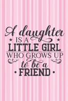 A daughter is a little girl who grows up to be a friend.: Pretty candy striped notebook with sweet daughter quote. Lovely gift for your daughter. 1692491563 Book Cover