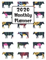 2020 Monthly Planner: Cow 12 Month Planner Calendar Organizer Agenda with Habit Tracker, Notes, Address, Password, & Dot Grid Pages 1692469061 Book Cover