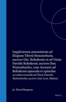 Supplementa annotationis ad Elogium Tiberii Hemsterhusii, auctore Dav. Ruhnkenio et ad Vitam Davidis Ruhnkenii, auctore Dan. Wyttenbachio, cum ... auctore Guil. Leon. Mahnio (Latin Edition) 9004558225 Book Cover