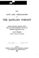 The Acts and Ordinances of the Eastland Company 1533654581 Book Cover