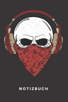 Notizbuch: Notizbuch Notizheft Schreibbuch 110 Seiten Punkteraster Punkte DIN A5 Totenkopf Sch�del Kopf Knochen Skelett Comic Cartoon Musik Texte Songbuch S�nger Musiker Rapper Songtexte Lyrics Kopfh� 1660611229 Book Cover