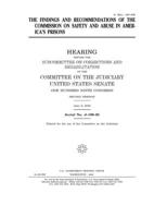 The findings and recommendations of the Commission on Safety and Abuse in America's Prisons 1673974481 Book Cover
