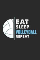 Eat Sleep Volleyball Repeat Notebook: 9x6inch Volleyball Player Notebook Dot Grid 1073116735 Book Cover