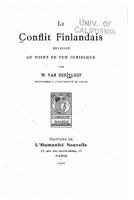 Le Conflit Finlandais Envisag� Au Point de Vue Juridique 1160151660 Book Cover