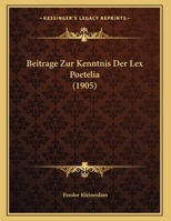 Beitrage Zur Kenntnis Der Lex Poetelia (1905) 1169502636 Book Cover