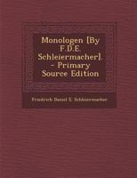Monologen [By F.D.E. Schleiermacher]. 1289421110 Book Cover