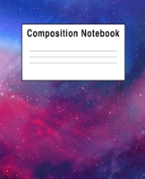 Composition Notebook: Red & Blue Space Galaxy 1692649582 Book Cover