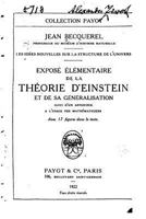 Les Id�es Nouvelles Sur La Structure de l'Univers, Expos� �l�mentaire de la Th�orie d'Einstein 1523815833 Book Cover