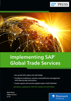 Implementing SAP Global Trade Services: Edition for SAP HANA (SAP GTS) (SAP PRESS) 1493225057 Book Cover