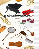 Quaderno Pentagrammato: Quaderno di musica pentagrammato - 60 pagine, 12 pentagrammi per pagina, Dimensione 20,32 x 25,4 cm. B0841N3YK8 Book Cover