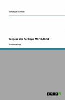 Exegese der Perikope Mk 10,46-52 3640289900 Book Cover