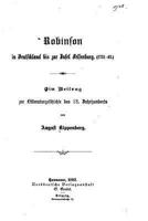 Robinson in Deutschland Bis Zur Insel Felsenburg 1143243226 Book Cover