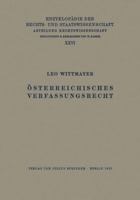 Osterreichisches Verfassungsrecht 3642981321 Book Cover