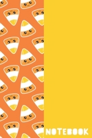 Notebook: Blank Lined Writing Journal with Fun Kawaii Candy Corn Cover Design in Yellow and Orange 1695173740 Book Cover