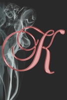 K Journal: A Monogram K Initial Capital Letter Notebook For Writing And Notes: Great Personalized Gift For All First, Middle, Or Last Names (Red Maroon Gold Smoke Fire Swirl Print) 1705374158 Book Cover
