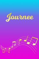 Journee: Sheet Music Note Manuscript Notebook Paper Pink Blue Gold Personalized Letter J Initial Custom First Name Cover Musician Composer Instrument Composition Book 12 Staves a Page Staff Line Notep 1706648456 Book Cover
