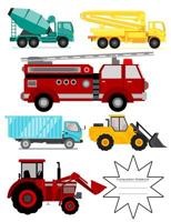 Composition Notebook: Trucks Fire Engine Bulldozer Tractor Wide Ruled 7.44 x 9.69 1072955652 Book Cover