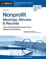 Nonprofit Meetings, Minutes & Records: How to Properly Document Your Nonprofit's Actions 1413324789 Book Cover