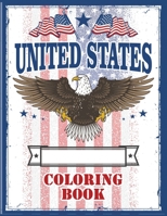 United States Coloring Book: Fifty State Maps Trace with Capitals and Flags, Educational Workbook, Activity Coloring Book 1034281275 Book Cover