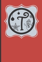 T: 120 Lined Pages - 6 x 9 (Diary, Notebook, Composition Book, Writing Pad) Monogram Letter T, Initial Journal, Christmas Memoirs Notebook, Softcover Notes Journal, Lined Pages, Plaid Red Design, Rein 1711687332 Book Cover