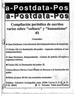 Postdata : Vol. 1 N?M. 1 Escritos Varios Sobre Cultura y Humanismo 1516956834 Book Cover
