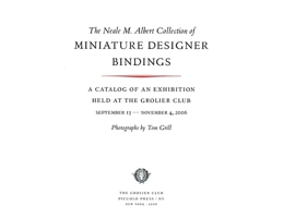 The Neale M. Albert Collection of Miniature Designer Bindings 0910672679 Book Cover