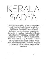 Kerala Sadya: Journey to discover the flavors, traditions, and beauty of Kerala Sadya B0F2FCQS78 Book Cover