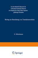 Beitrag zur Berechnung von Translationsschalen: Von der Fakultät für Bauwesen der Technischen Hochschule Hannover zur Erlangung des Grades Doktor-Inge 3662244985 Book Cover