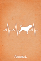 Notizbuch: Oranges liniertes Rottweiler Herzschlag Hunde Notizheft ca DIN A5 weiß liniert 110 Seiten (German Edition) 1650292198 Book Cover