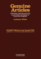 Genuine Articles Teacher's manual with key: Authentic Reading Tasks for Intermediate Students of American English 0521278015 Book Cover