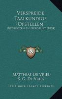 Verspreide Taalkundige Opstellen: Uitgekozen En Herdrukt (1894) 1165862018 Book Cover